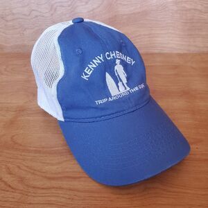 Kenny Chesney Trip Around The Sun Baseball Hat Blue White Mesh Trucker